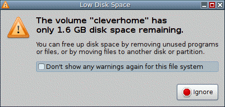Low Disk Space