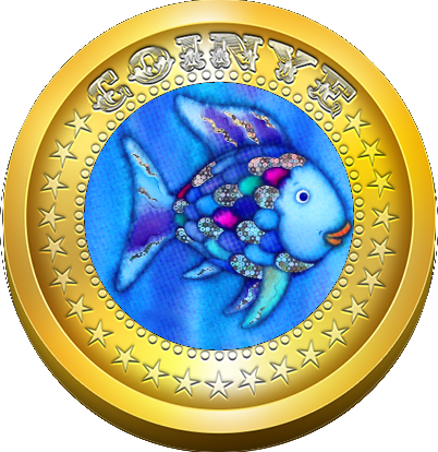 Rainbow fish coin