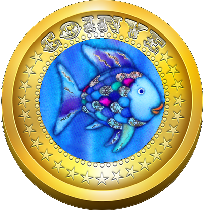 Rainbow fish coin