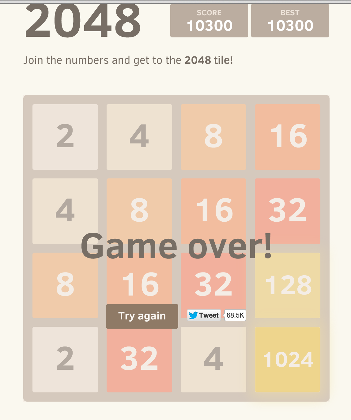 2048 high score