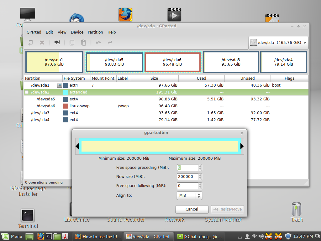 GParted-Screen