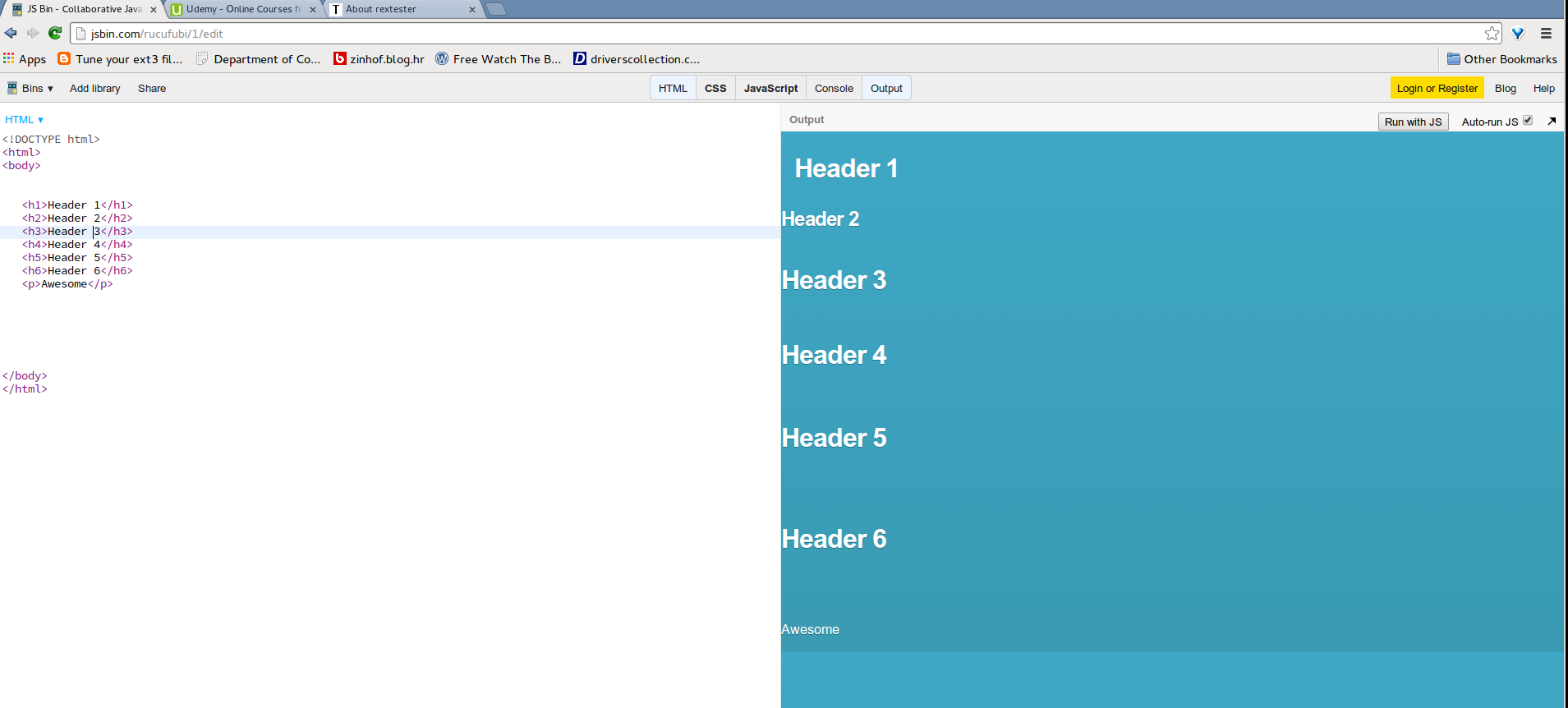 Header tag problem