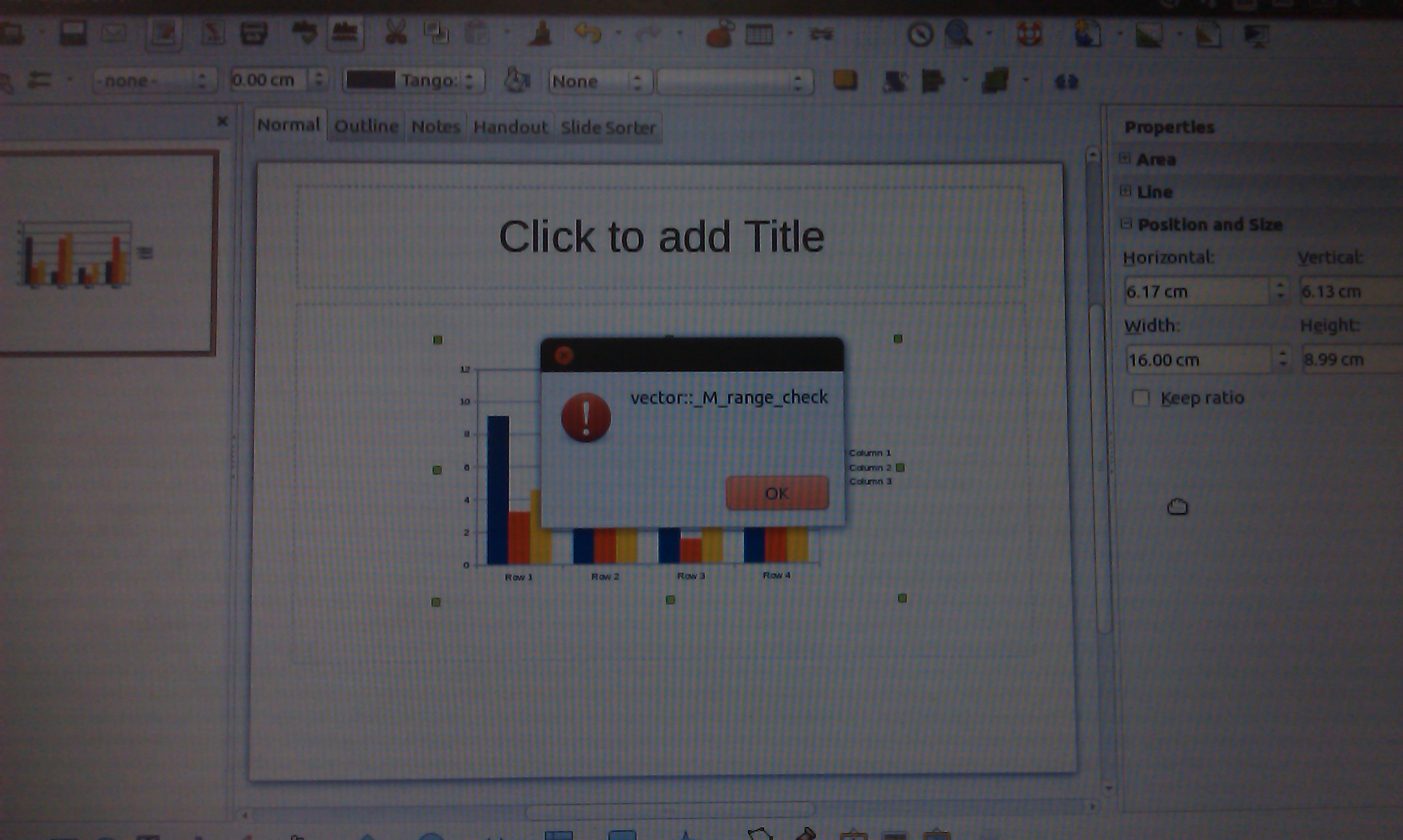 Error Vector::_M_range_check on copy chart in Libreoffice