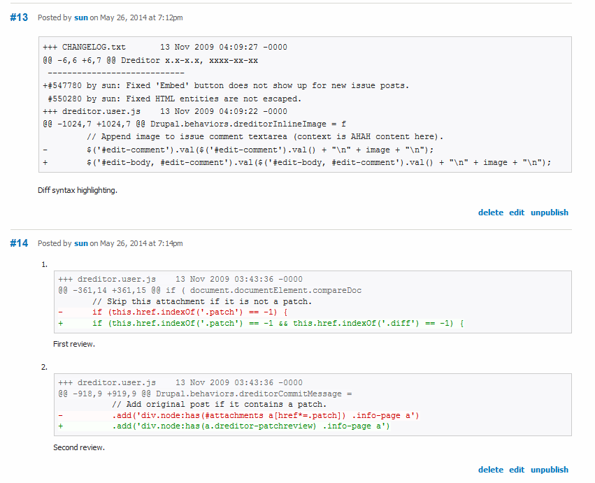 diff syntax highlighting