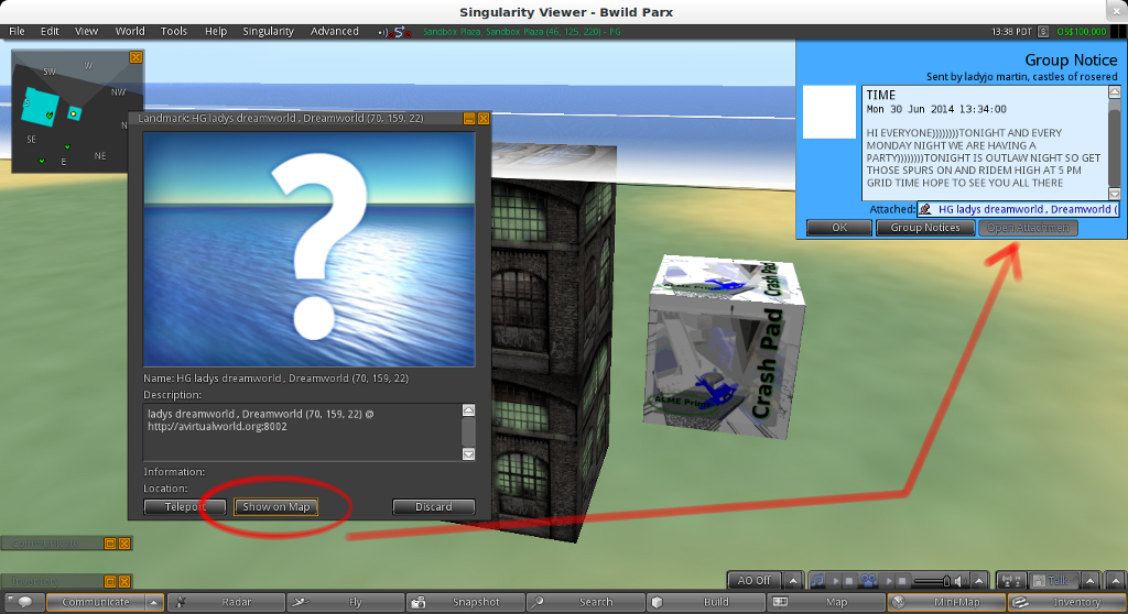 Landmark: Show on map button