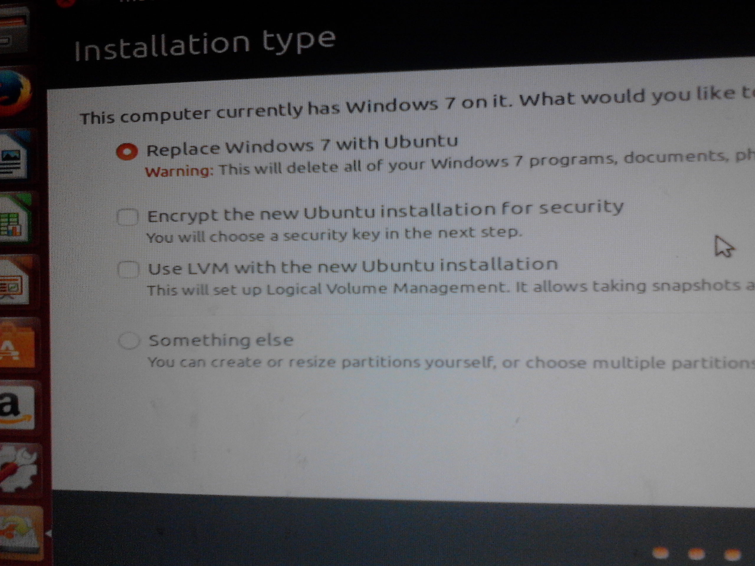 Ubuntu 14.04 Installation Type