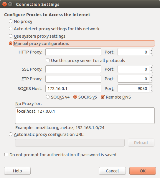 firefox connection settings