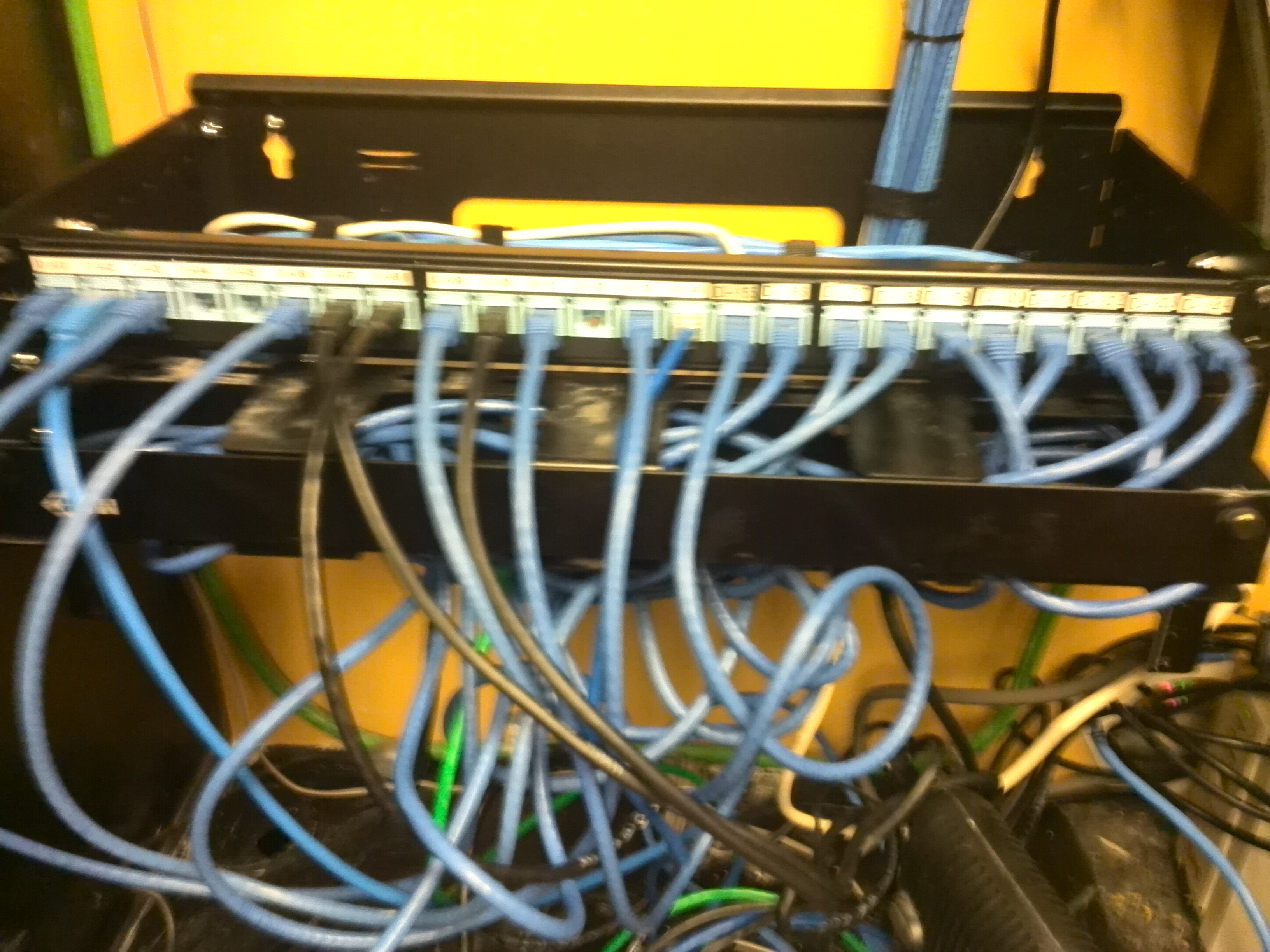 half completed patch panel