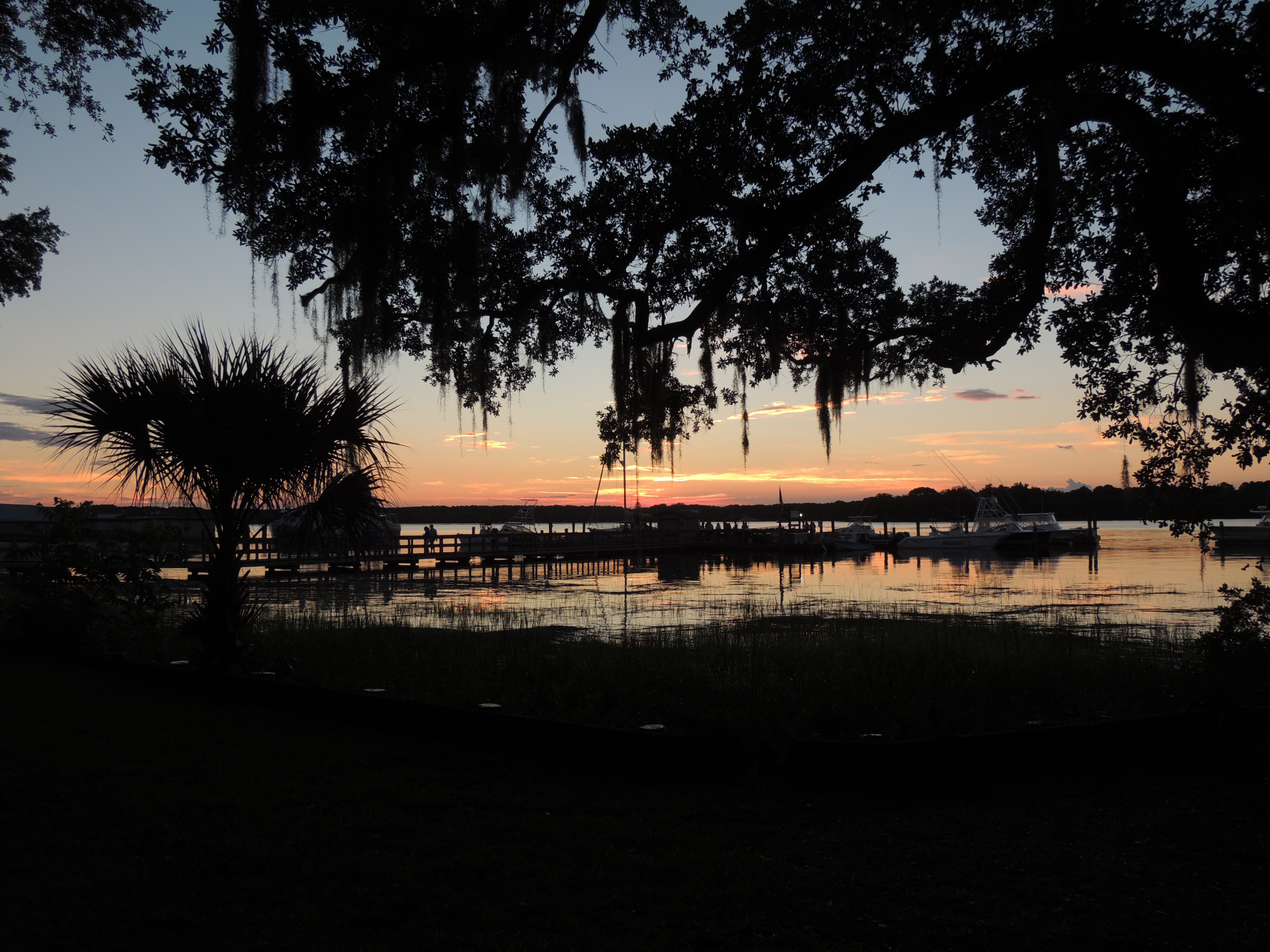 Sunset over the water