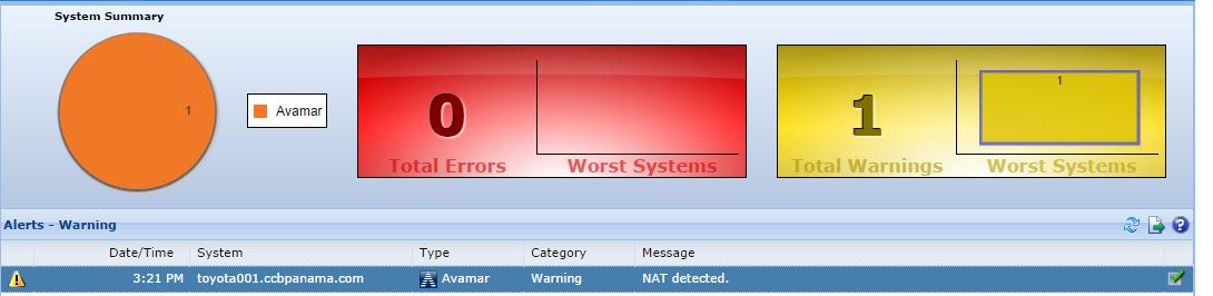 NAT detected warning