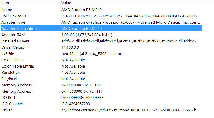 AMD Radeon R5 M240