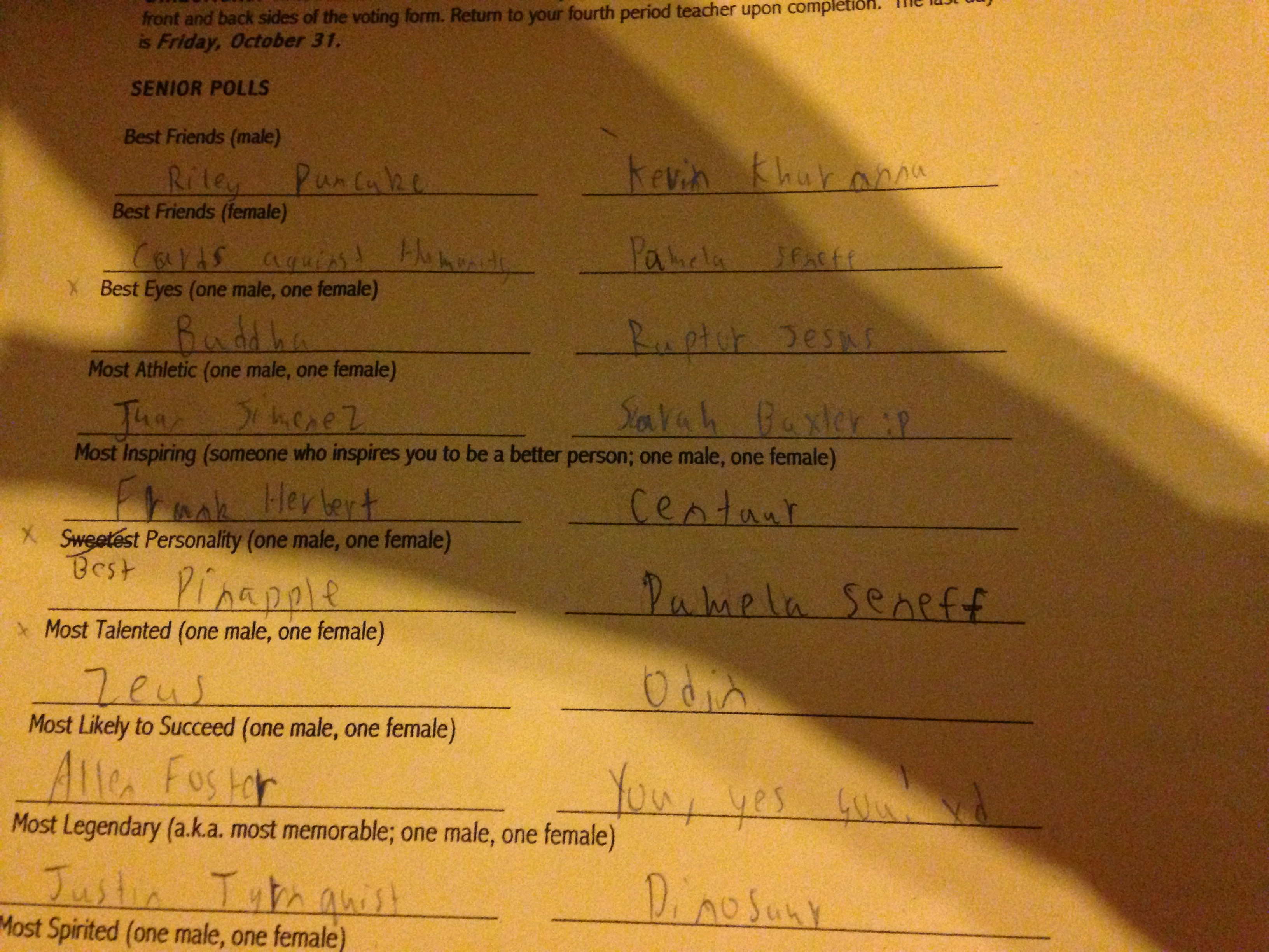 Senior Polls #1