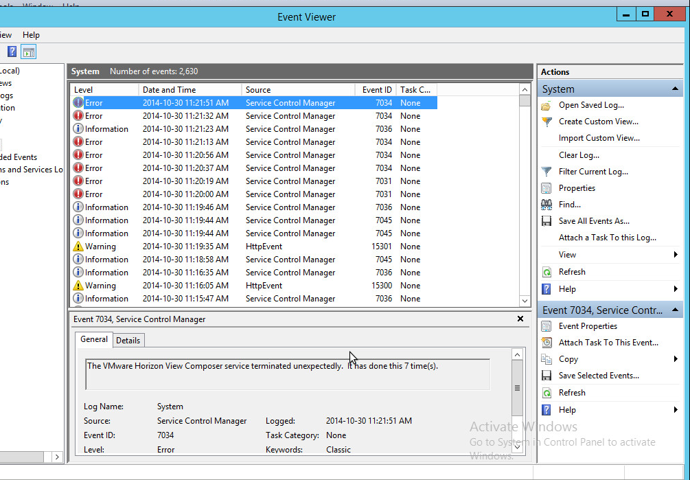 composer install fail eventlog errors