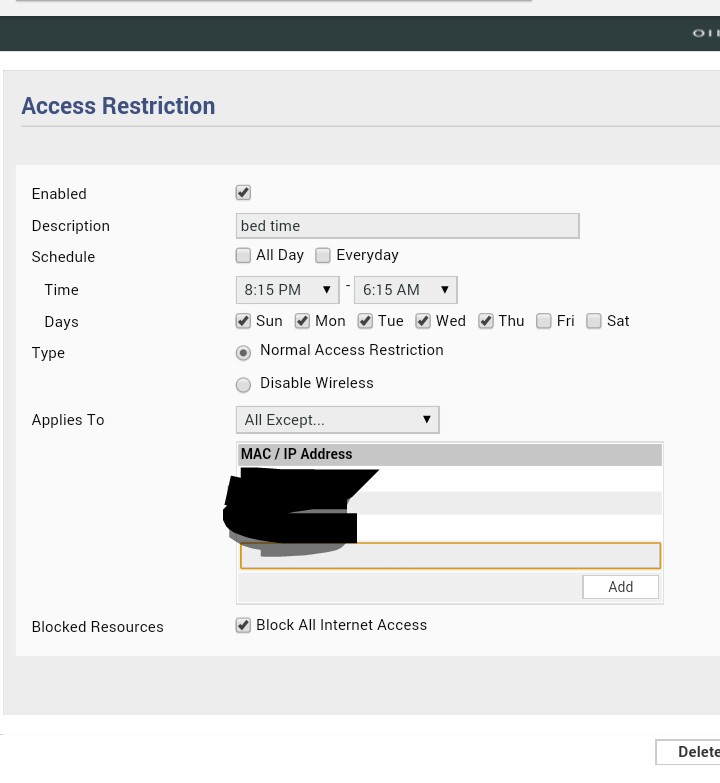 Tomato Access Restrictions