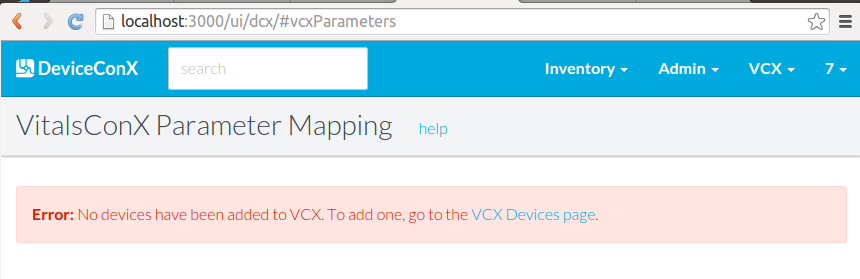 VCXParametersnodeviceserror