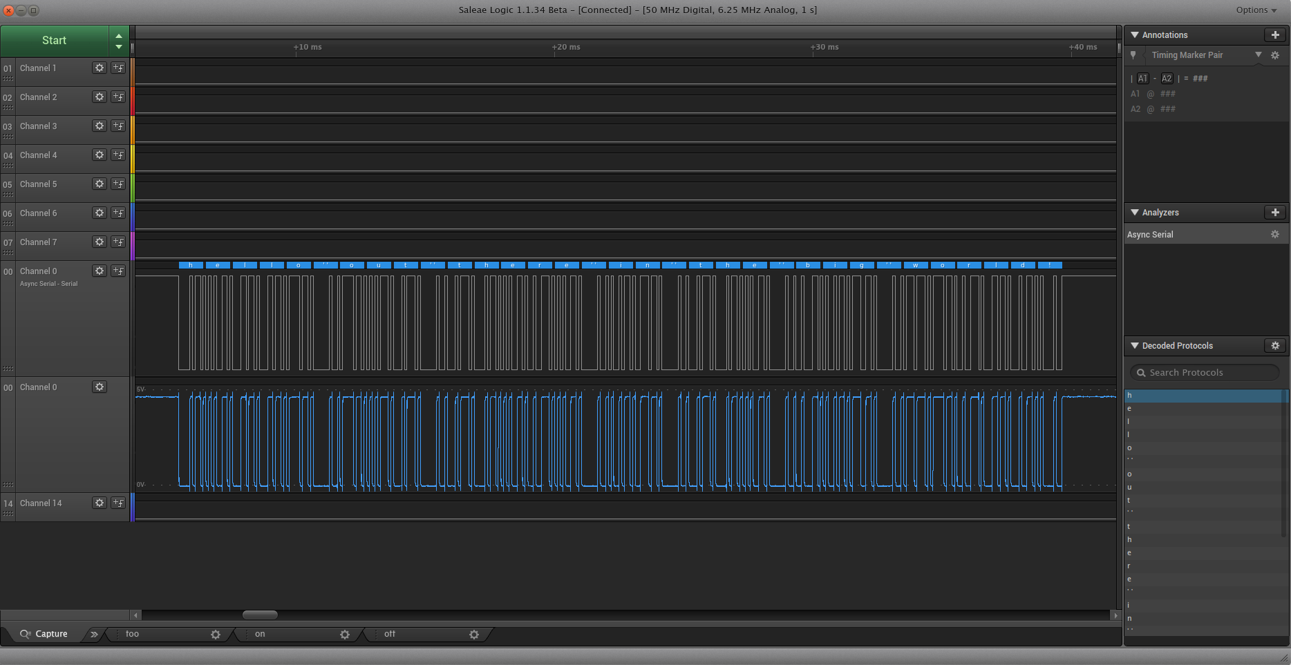 Single Shot from Saleae Logic Pro 16