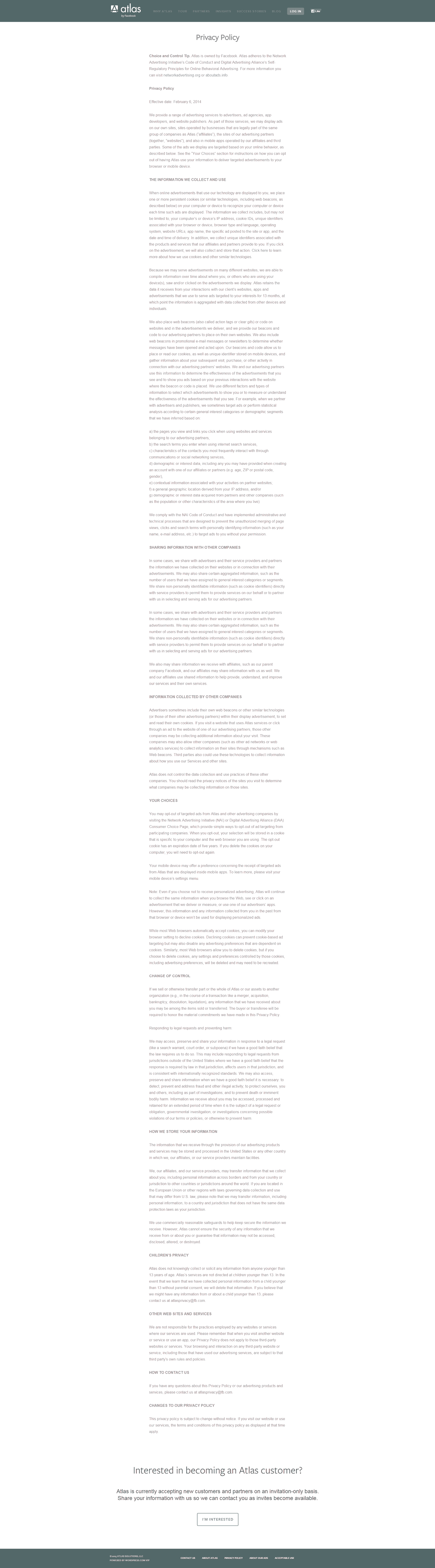Screenshot Atlas Privacy Policy 20150129