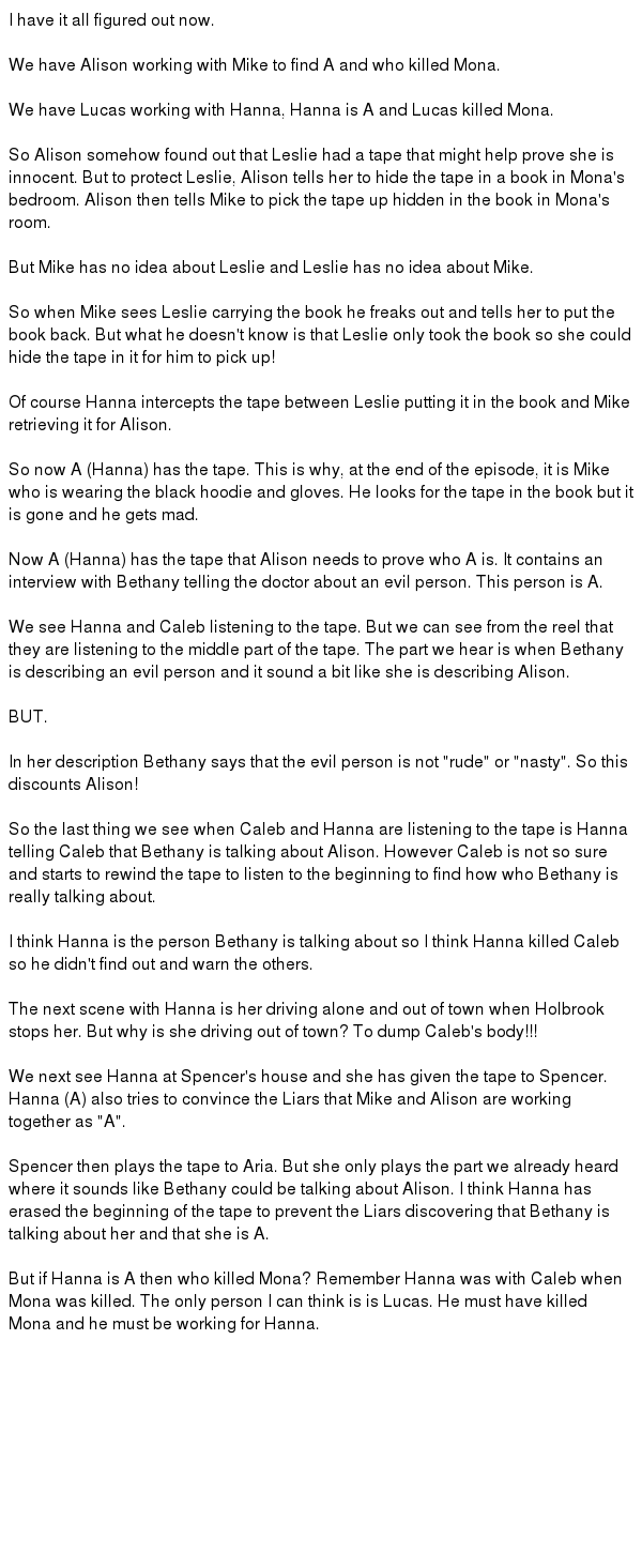 Hanna is A explanation