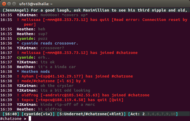 irssi on a server somewhere elsewhere