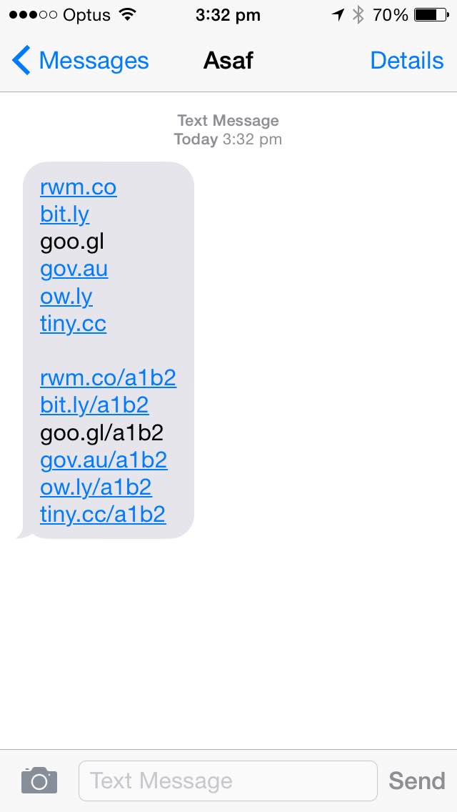 Which url's are valid in iOS messages?