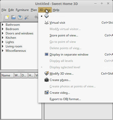 Sweethome3D - JavaApp - menu not shown (but icon is)..