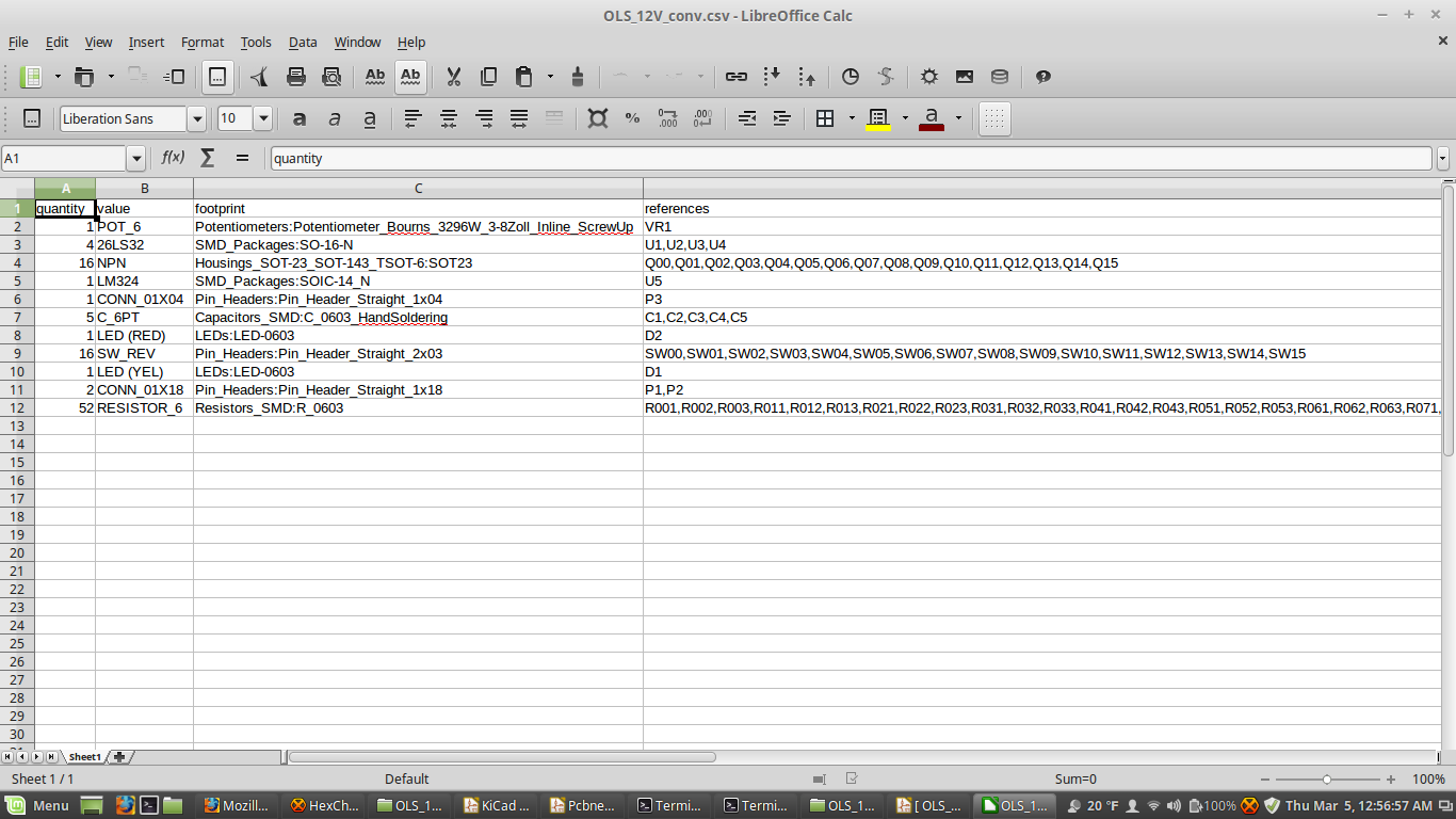 CSV Spreadsheet (LO Calc)