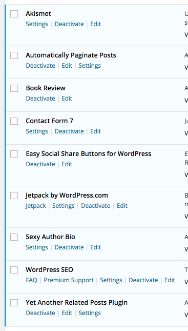 Active Plugins on ProsePig.com