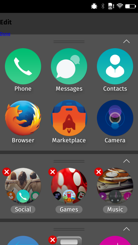 edit homescreen