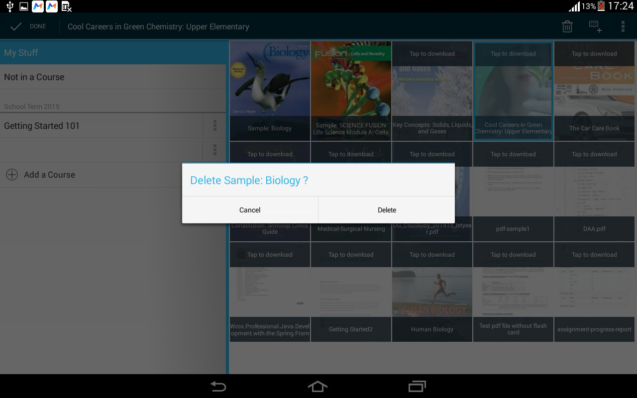 Incorrect book name is appearing on delete