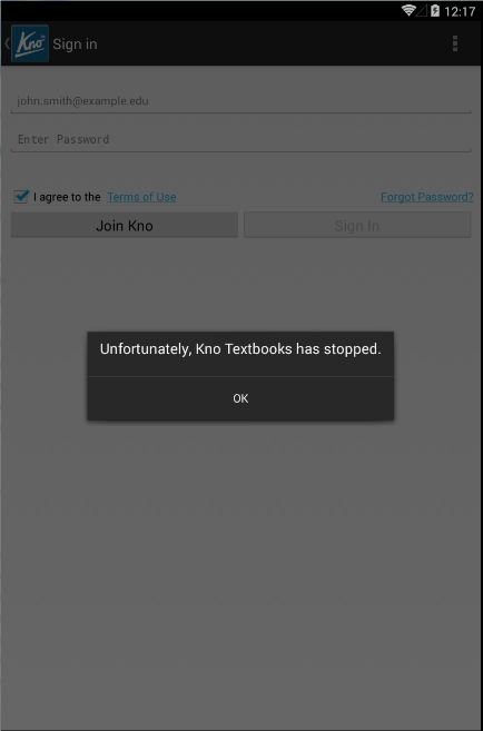 App crash by perry