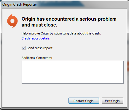 origin crash