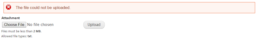 Drupal file upload error