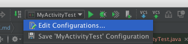 Edit test configuration