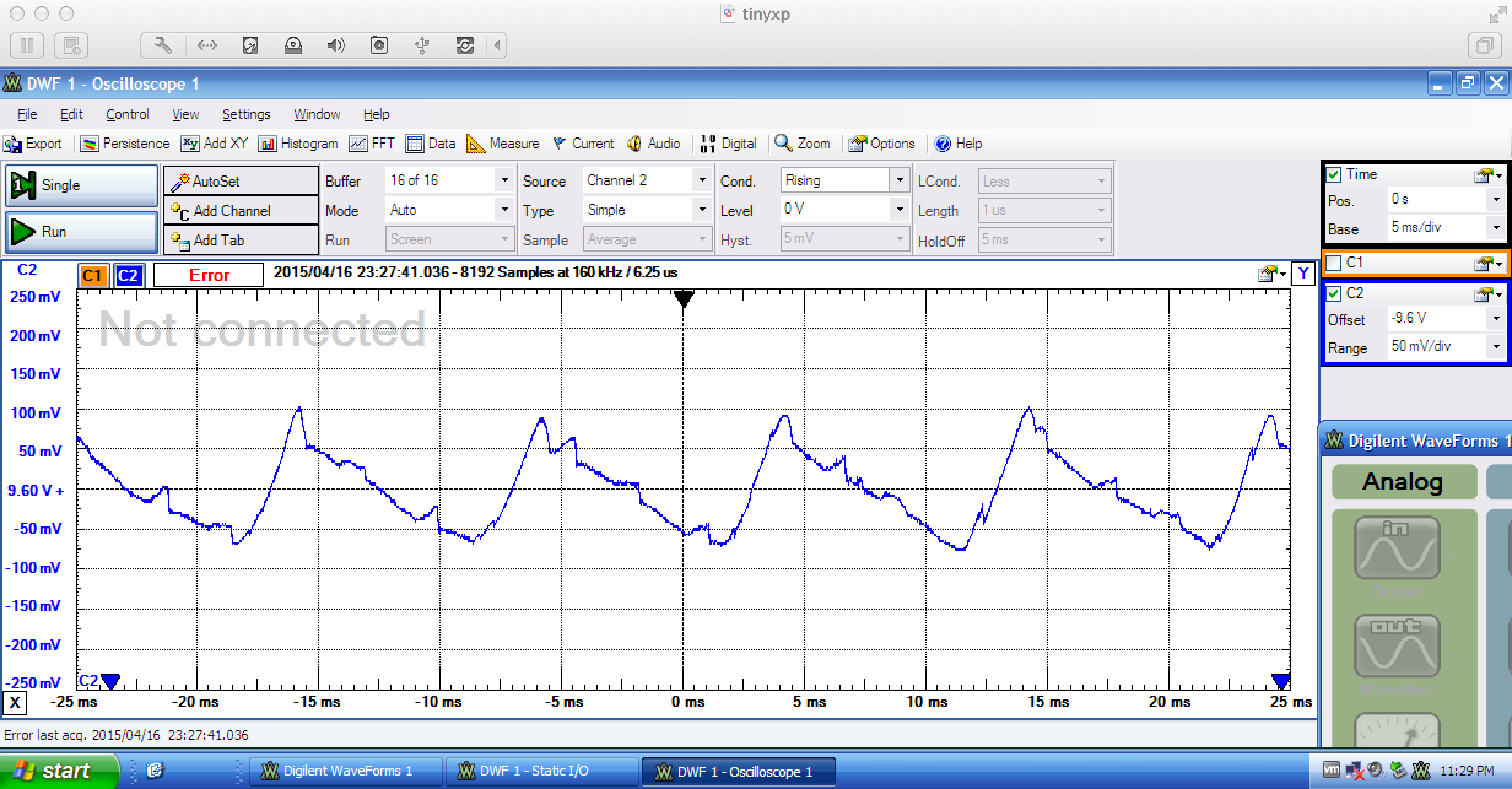 Power supply waveform
