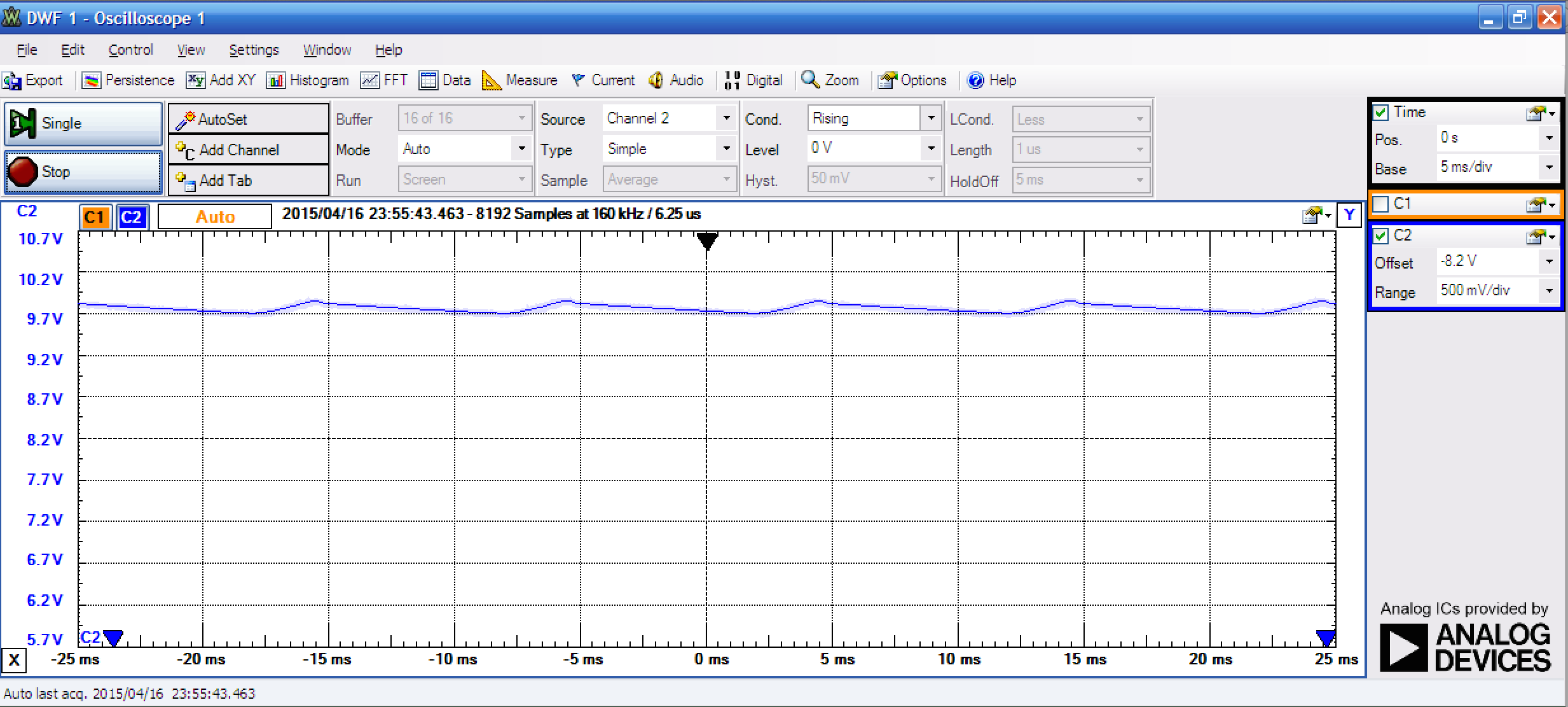 Power supply waveform (80mA load)