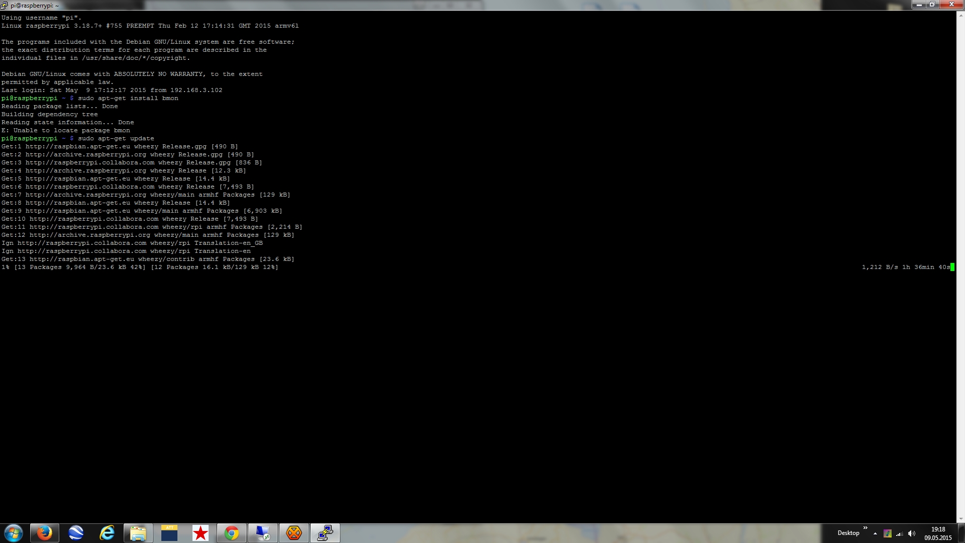 raspberry pi ssh putty