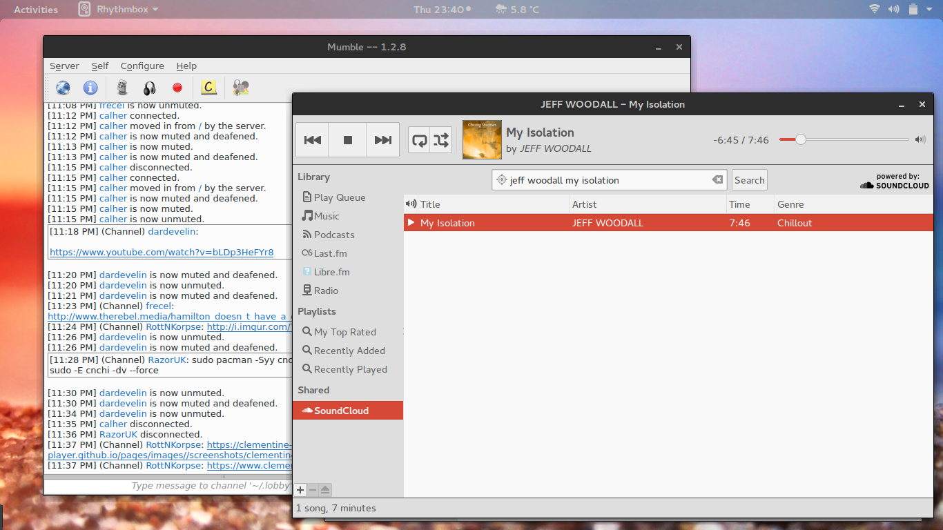 SoundCloud plugin Rhythmbox