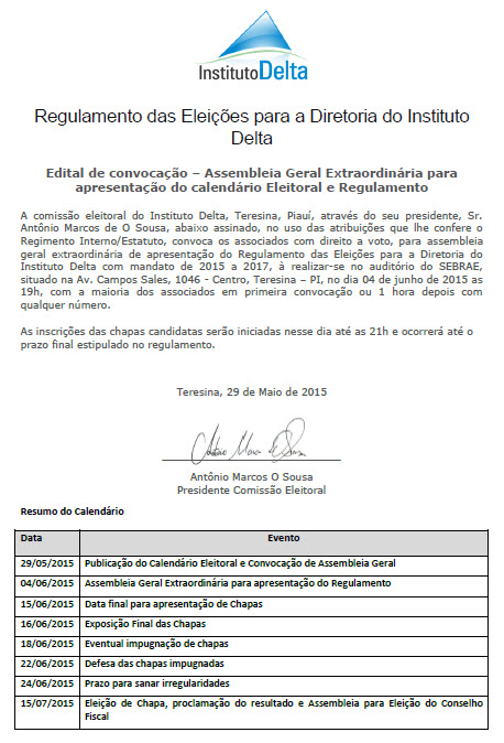 Edital Convocação