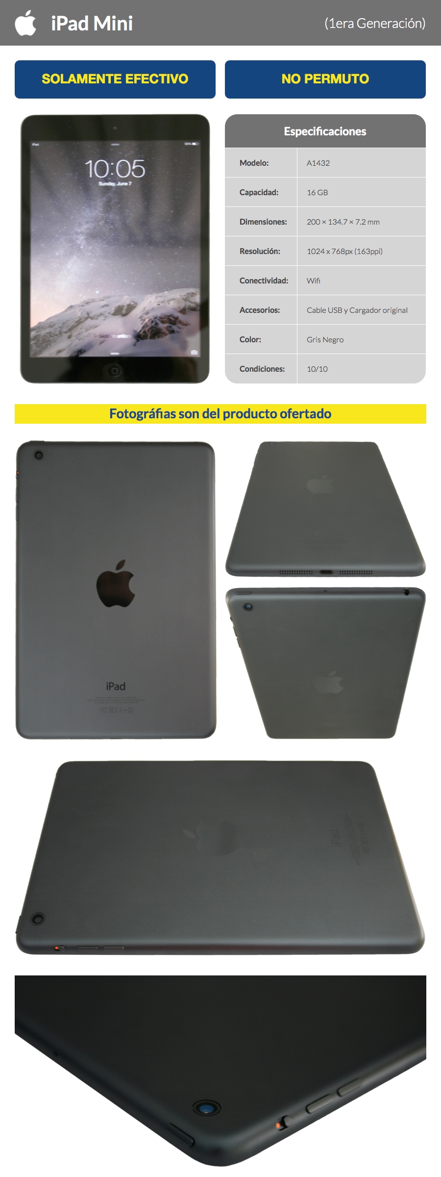 Ipad mini 16gb 1era generacion