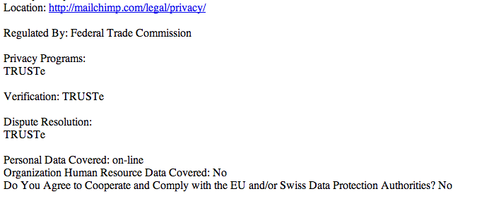 Mailchimp data compliance