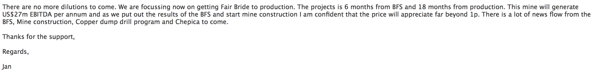 Reply from Jan Nelson