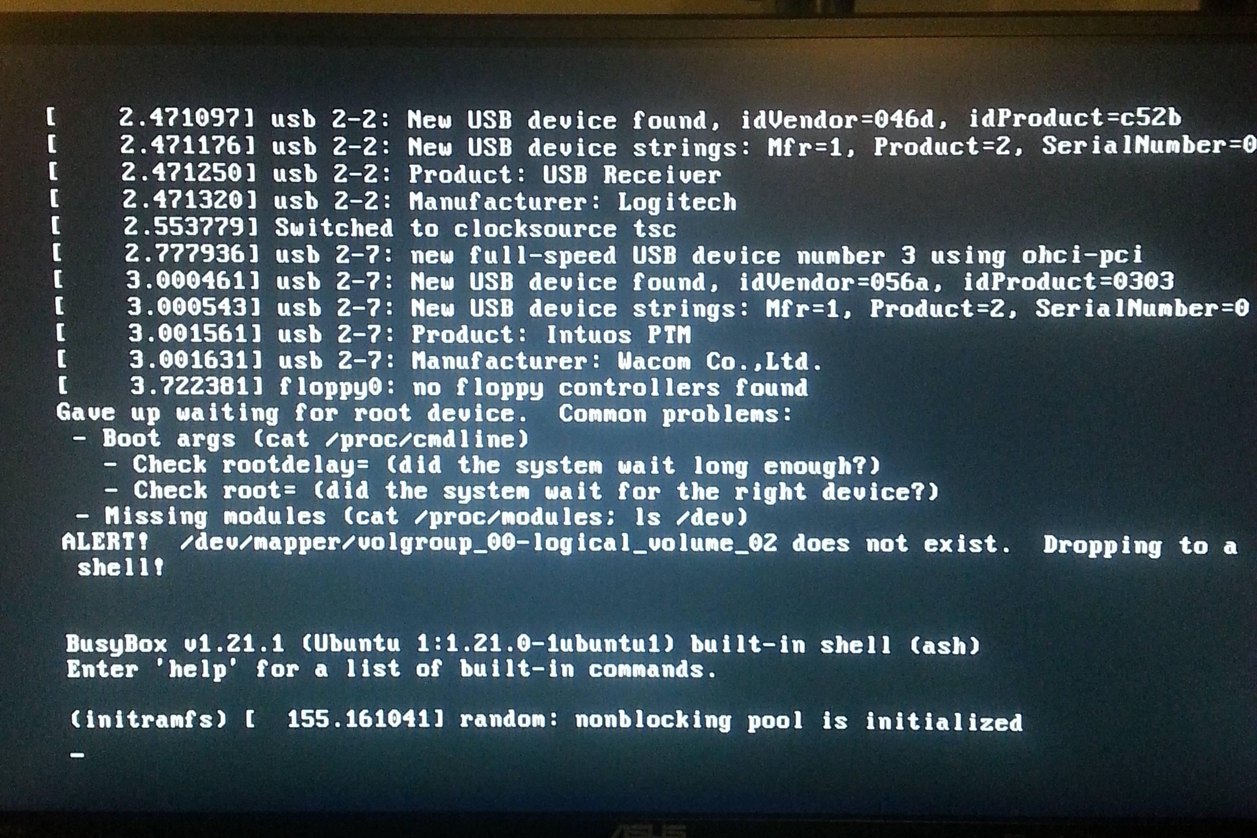 boot error xubuntu