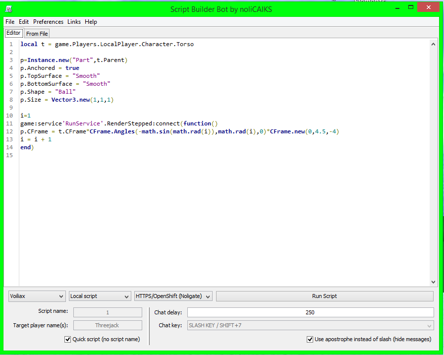 Script Settings