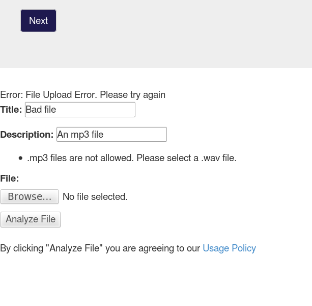 Invalid file