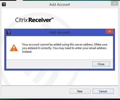 Receiver Error