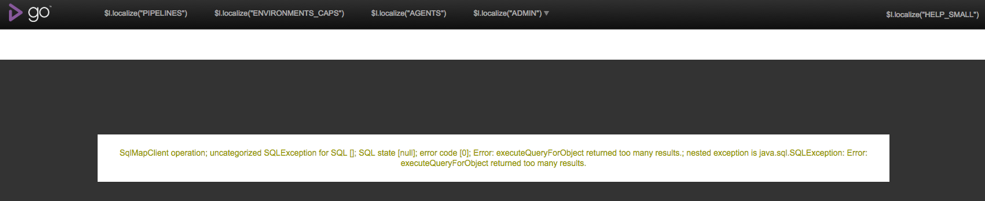 GoCD error