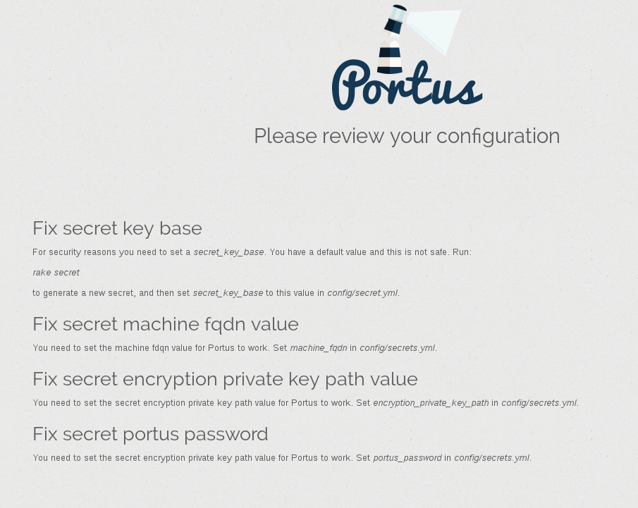 portus error handling on secrets error