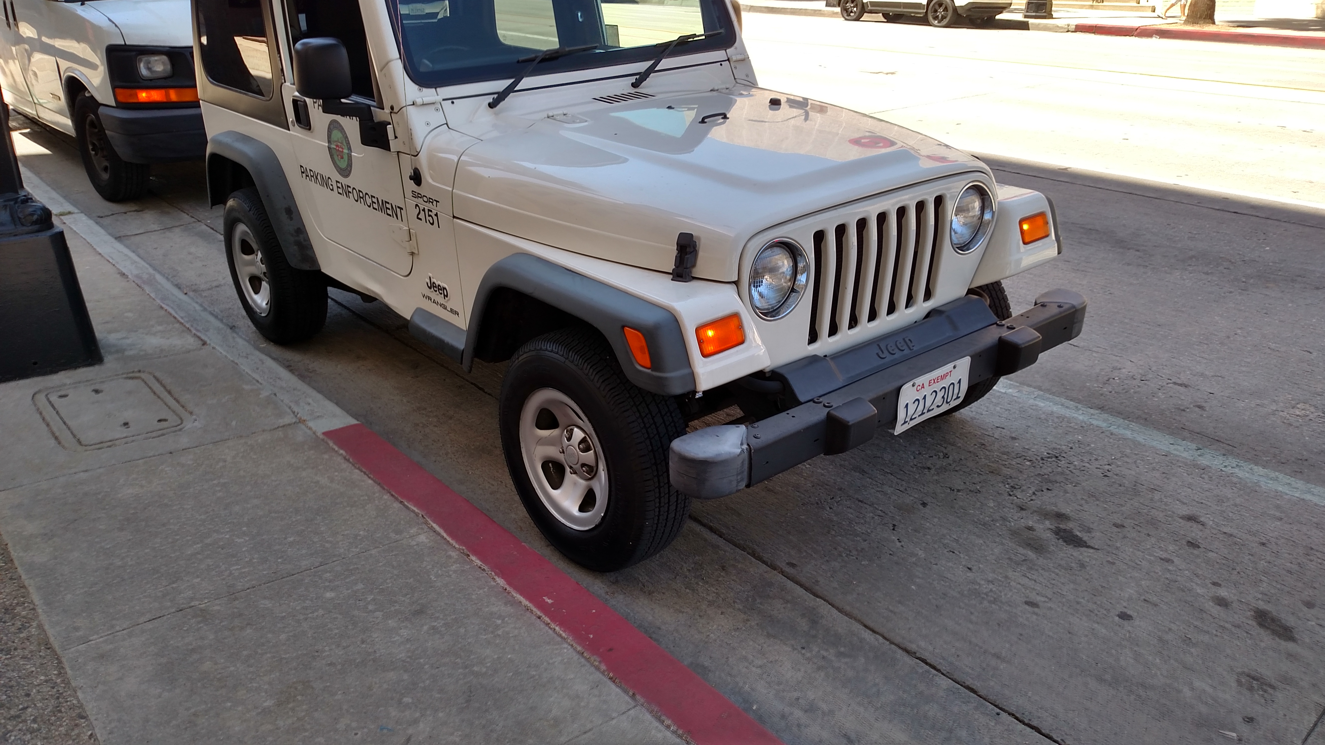 illegally parked unattended PVB vehicle