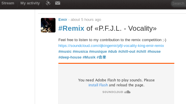 diaspora soundcloud failure