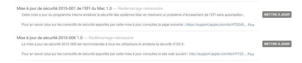 Mise a jour OSX